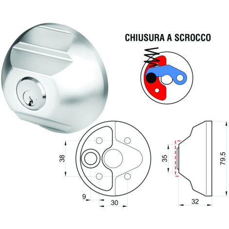 SERRATURA DI SICUREZZA PER FURGONI KA PZ.2 RIF70 DISEC
