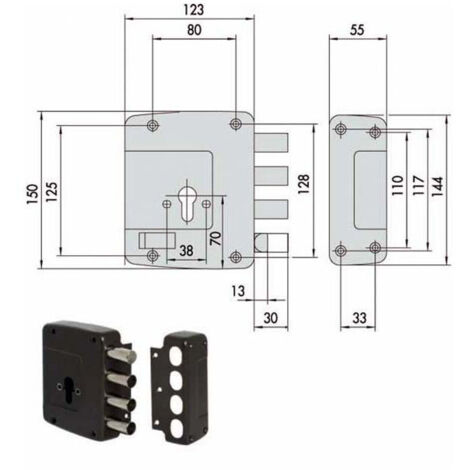 Serratura di Sicurezza Semplice per Porta Sinistra modello SX 56152-60-2 di Cisa
