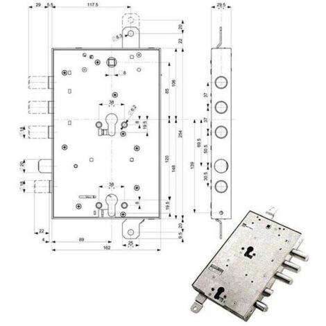 Serratura di Sicurezza Triplice Dx Mottura Modello 89859