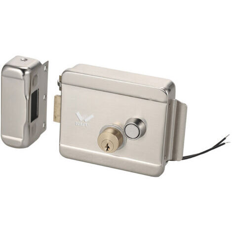 Serratura elettrica intelligente WAFU. Compatibile con sistemi di citofonia e controllo accessi. Installazione reversibile. Sblocco manuale con chiave.