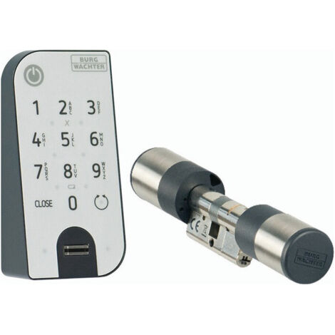 Serratura elettronica per porte 7602 cilindro e tastiera a impronta digitale nero, acciaio inox BURG-WÄCHTER