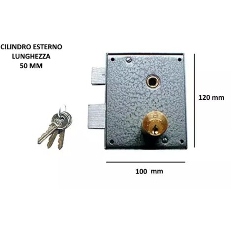 SERRATURA FANGAZIO FPB DA APPLICARE ART.611 CL CILINDRO LUNGO DESTRA