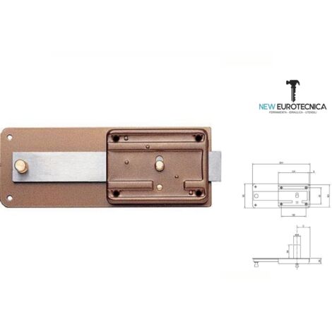 FF serratura ferroglietto verniciata per legno con scrocco P65 - Variante:  50dx
