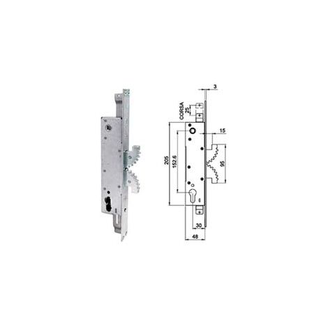 SERRATURA INF. TRIPL. BURKERLOCKS MONTANTI DOPPIO GANCIO C/QUAD. 4001  mm.30    CIPIERRE