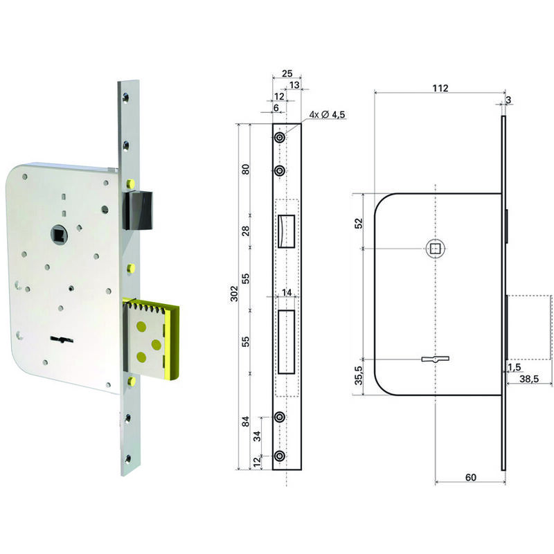 CR - Serratura infilare c/s occo d.mappa