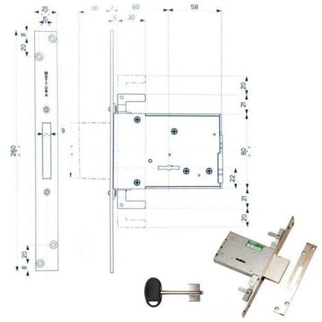 Serratura Infilare Ferro 40705 Mottura