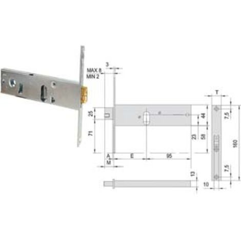 SERRATURA INFILARE PER FASCE A RULLO MM.44 H 44160- - mm.60 (44160600) - 1 pezzi CISA