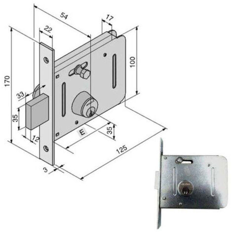 Serratura Infilare Welka in Ferro, Lunghezza 50 mm, Modello Ent. MM 50, Codice 605.00.00.1, con Sistema di Sicurezza Scr/Mand