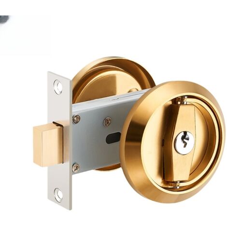Serratura invisibile per porta, serratura antifurto a doppio gancio, serratura per porta in acciaio inossidabile 304 - Oro