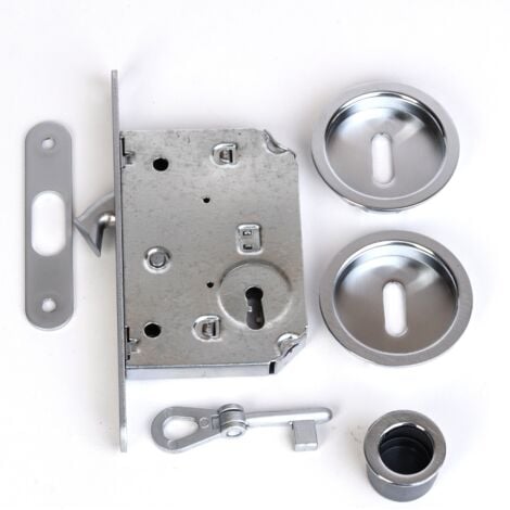 Serratura L Key in acciaio inox spazzolato BLINDOMAX per porta scorrevole - 488