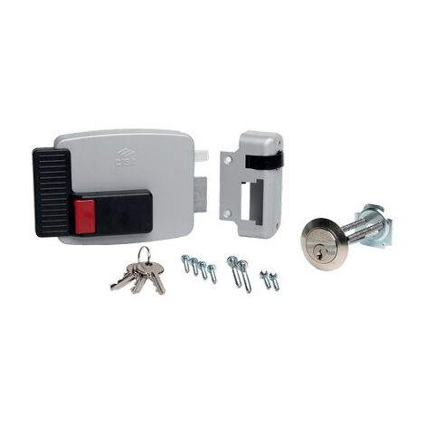 SERRATURA LEGNO APPLICARE ELETTRICA 11610N CISA  VERN C.STACCATO+SCR+PULSANTE E.MM 50/80 DX