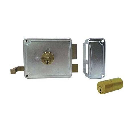 Serratura legno applicare p27 facchinetti zincata c.tondo fisso m2+scr dx e.mm 60