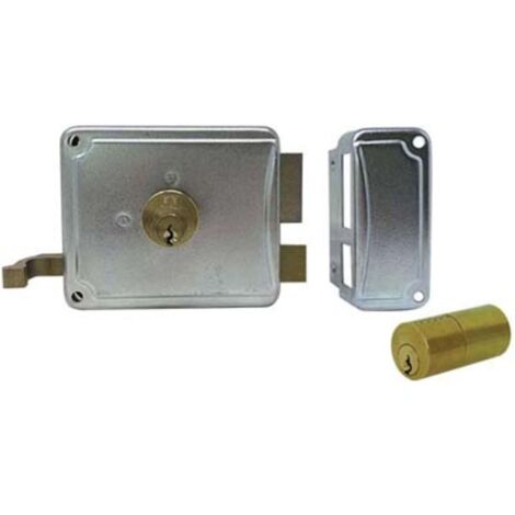 SERRATURA LEGNO APPLICARE P27 FACCHINETTI - ZINCATA C.TONDO FISSO M2+SCR SX E.MM 50 - 1 pezzo