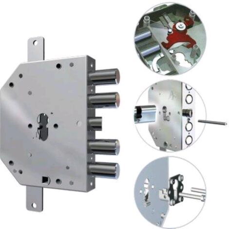 SERRATURA METALLO APPLICARE 2155 PEN BLOC/FL CR - F.SAGOM M2 TRIPL+SCR IP.MM 28 E.MM 60 DX - 1 pezzo