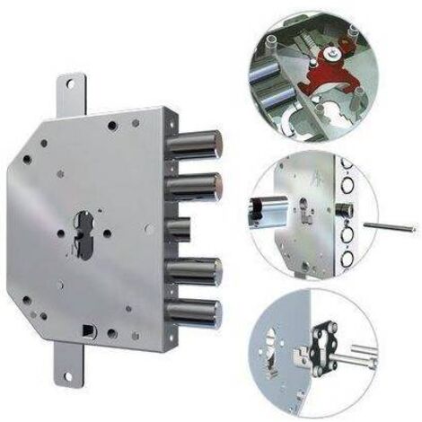 SERRATURA METALLO APPLICARE 2155 PEN BLOC/FL CR - F.SAGOM M2 TRIPL+SCR IP.MM 28 E.MM 60 SX - 1 pezzo