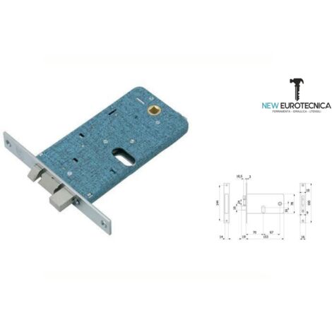 SERRATURA METALLO INFILARE ELETTRICA 778 OMEC • B.Q NICH F.MM 16 F.OVALE M2+SCR H.MM 78 E.MM 70