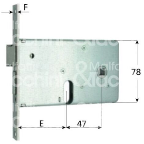 SERRATURA MG 809 CON CILINDRO OVALE MM.70