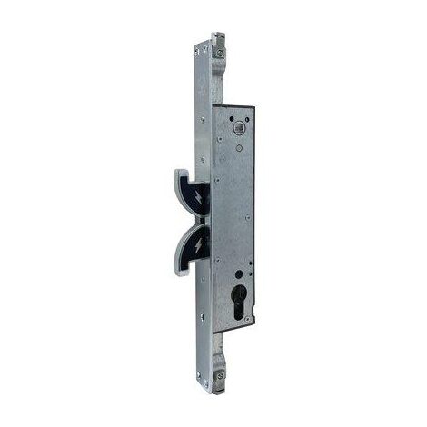 Serratura montante infilare 2143 hooks securemme b.q inox f.mm 30 f.sagom m1 tripl+scr+q8 e.mm 35