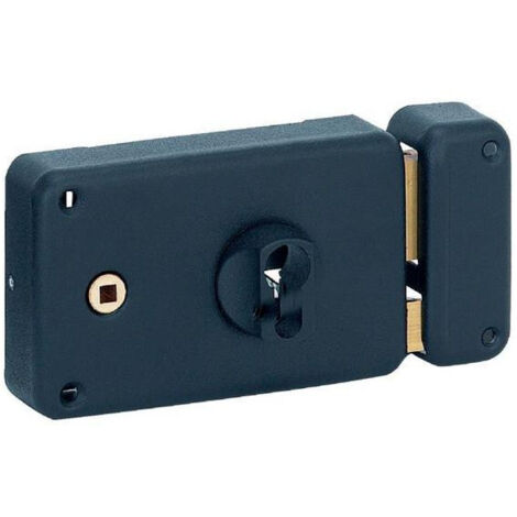 Serratura orizzontale da applicare doppio cilindro per porta esterna, destra, asse 60mm, 140x88mm, nero - THIRARD