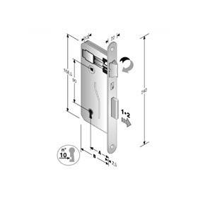 Image of Bonaiti - serratura patent bordi tondi 8X90 br E35