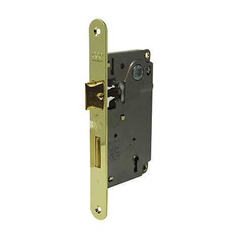 Serratura patent b.tondo ottonato centro agb i.mm 90 f.mm 22 e.mm 50