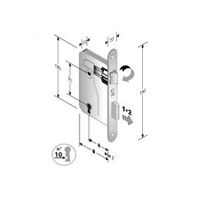 Serratura patent mm 8x70 E40 bt bronzata gb