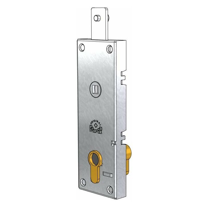 Image of Prefer - serratura per basculante/garage cilindro a profilo europeo interasse 70 mm, senza leva per sblocco interno
