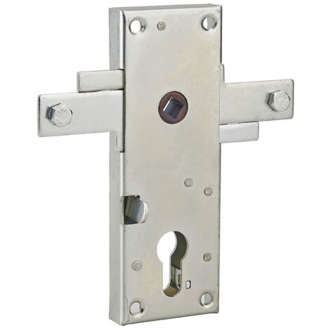 Serratura per porta basculante 2 punti destra e sinistra, a cilindro europeo, garage, 60x160mm, quadro 8mm, zincato - THIRARD