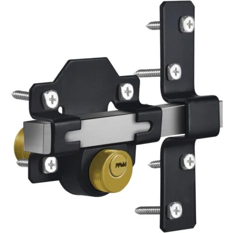 Serratura per porta in acciaio inox lunga 70 mm con doppia chiusura e 5 chiavi.