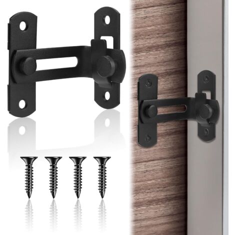 SERBIA Serratura per porta scorrevole, serratura per persiana, chiavistello per porta a battente, catenaccio con viti per porta, finestra, armadio e giardino, finitura nero opaco, acciaio inossidabile