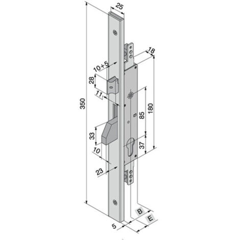 Serratura per porte in alluminio 30 mm Welka 16030100