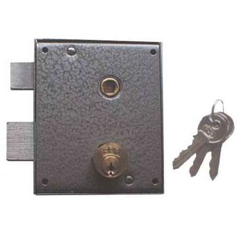 Serratura per Porte in Ferro FPB con Cilindro Corto a Destra - Colore Grigio