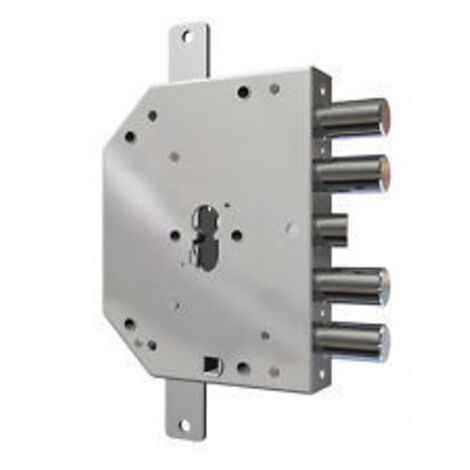 Serratura Porta Blindata Applicazione Planare con scrocco e 4 catenacci - Entrata 60 mm - Mano Destra - 2155/28 PEN FL