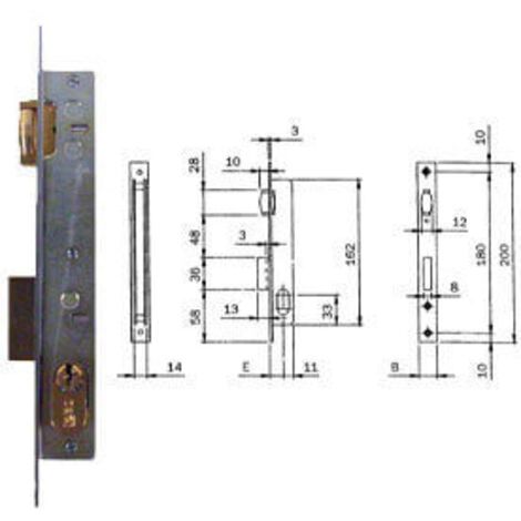 SERRATURA PROFILO RULLO MM.20 SENZA CILINDRO