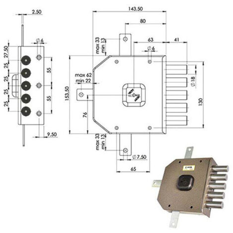 Serratura Sic.Quintupl.Dx Dm G415 Moia