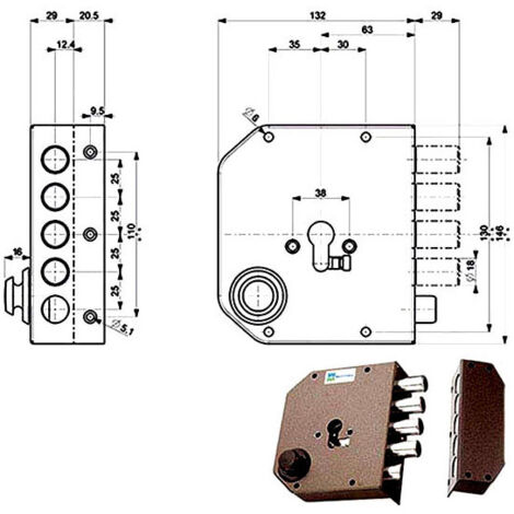 Serratura Sic.Semplice Dx 38610 Mottura