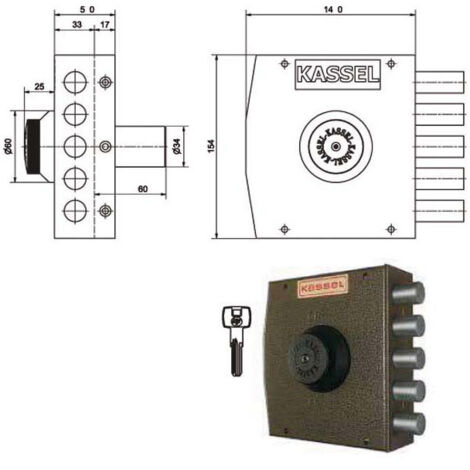 SERRATURA SIC.SEMPLICE DX POMPA     2101/CP KASSEL