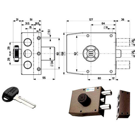 Serratura Sic.Semplice Sx Pompa 30411 Mottura