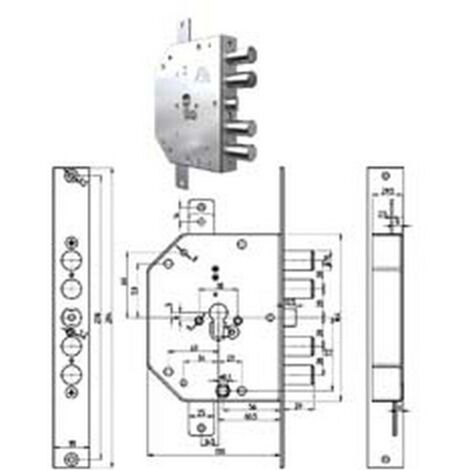SERRATURA SIC.TRIPLICE DX CIL.         2155G-01 CR