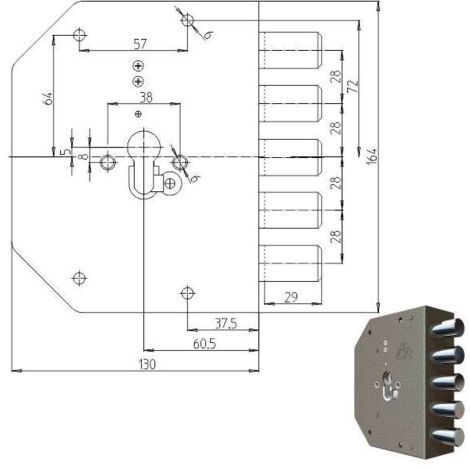 Serratura Sicura Semplice Dx Cilindro 2000Pe Cr
