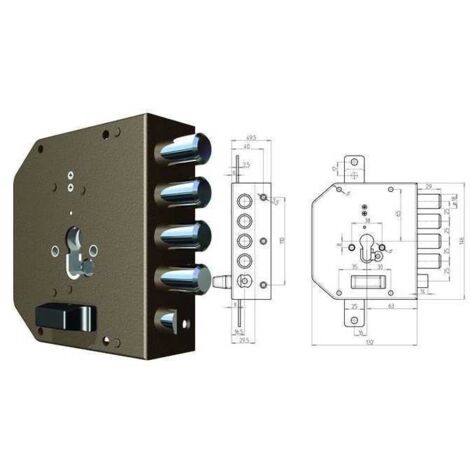 Serratura Sicura Semplice Dx Cilindro  2050Pe Mc Cr