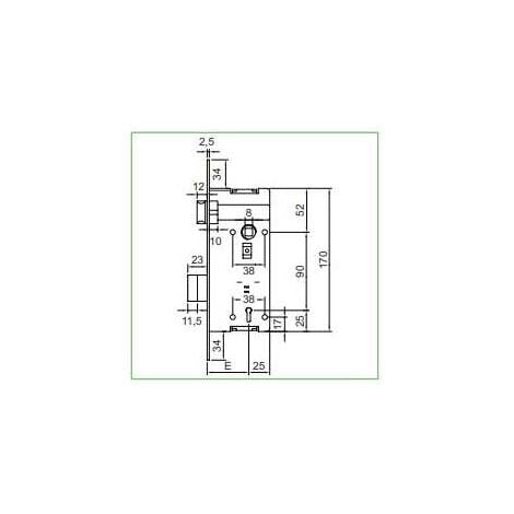 Serratura STV Patent grande 35 mm bronzata B/T