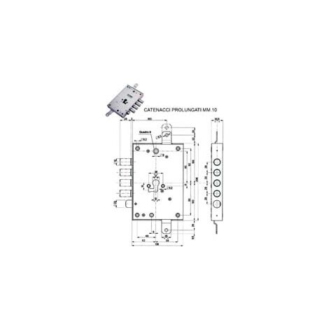 SERRATURA TRIPLICE APPL. SCROCCO CIL.EUR. 85571/28 CATENACCCIO + 10- - mm.63 DX (85571D28AN) - 1 pezzi MOTTURA