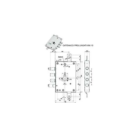 SERRATURA TRIPLICE APPL. SCROCCO CIL.EUR. 85571/37 CATENACCIO + 10- - mm.63 DX (85571D37AN) - 1 pezzi MOTTURA