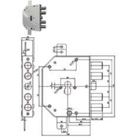 Serratura triplice applicare c/scrocco cil. eu. blindate 2155pen-bloc - Specifiche: mm.60 SX (2155PEN-11NCL)