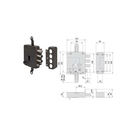 SERRATURA TRIPLICE APPLICARE CATENACCIO E SCROCCO CIL. EUROPEO 56167- - mm.64 SX (156167602) - 1 pezzi CISA