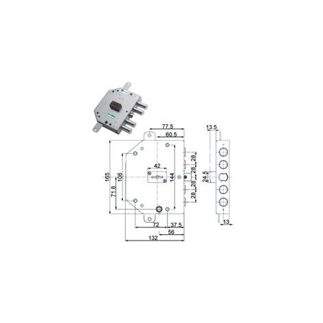 SERRATURA TRIPLICE APPLICARE CON SCROCCO D. MAPPA BLINDATE 89C755  mm.60 SX (89C755S000)    MOTTURA