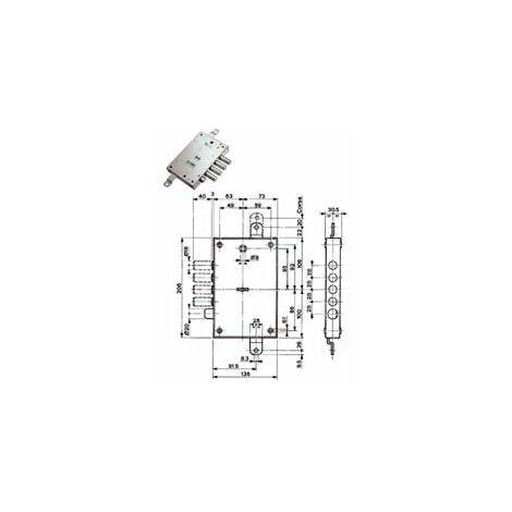 Serratura Triplice Applicare Con Scrocco Dm Blindate 52571/28 - mm.63 SX (52571ROMS 36)