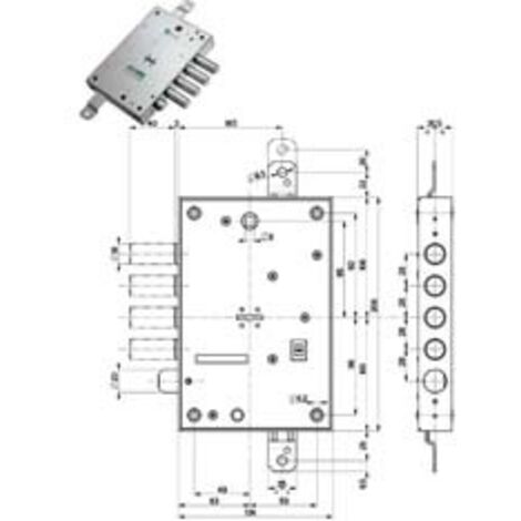 SERRATURA TRIPLICE APPLICARE CON SCROCCO DM BLINDATE 52571ML/28  mm.63 DX/SX (52571ML 28 36)    MOTTURA