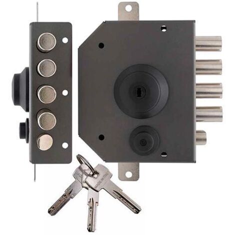 SERRATURA TRIPLICE C/ASTA E60 DX """TECO T1410""" C/SCROCCO CHIAVE CE